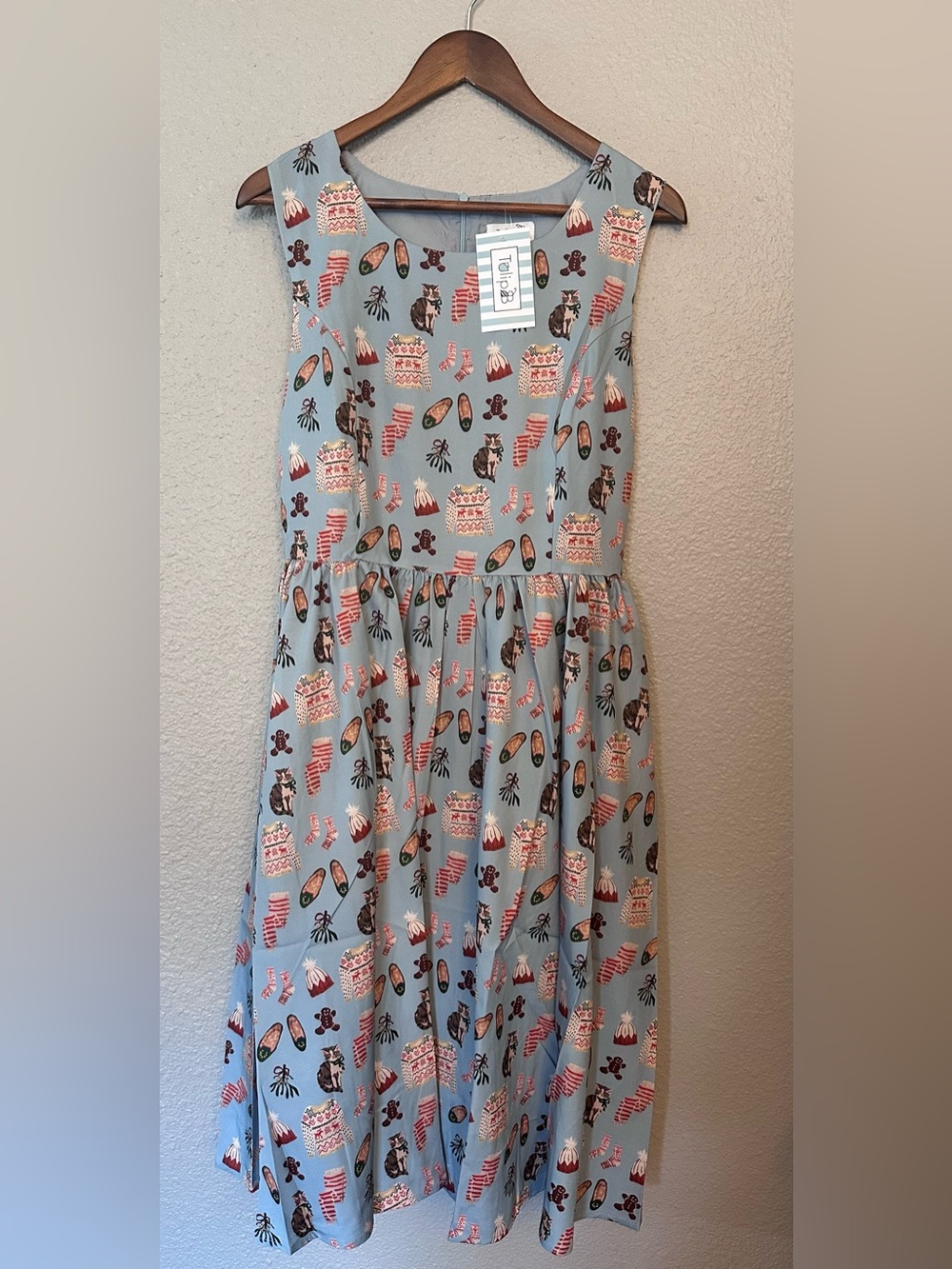 NWT Unique Vintage Tulip B Medium Winter Holiday Dress - Picture 3 of 10